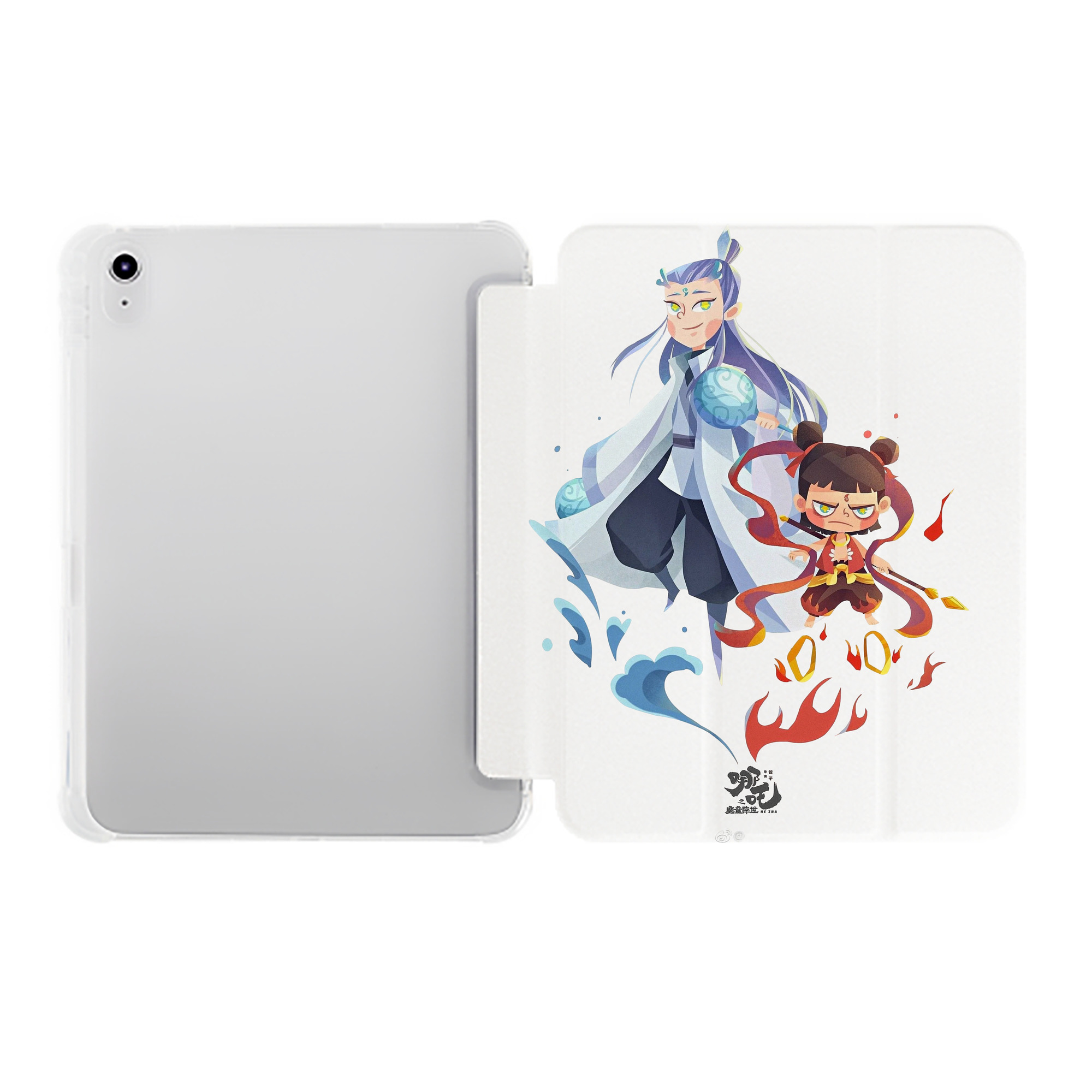 （画像用） Ne Zha 2 ナタ 魔童の大暴れ IPad ケース ペン収納付き 三つ折りスタンド PUレザー×シリコン 対応機種9.5/10.5/10.9インチ